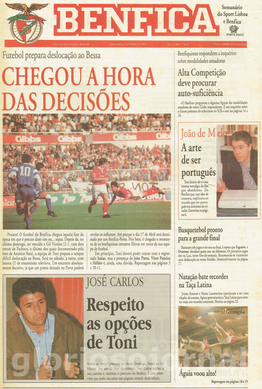 jornal o benfica 2634 1993-04-07